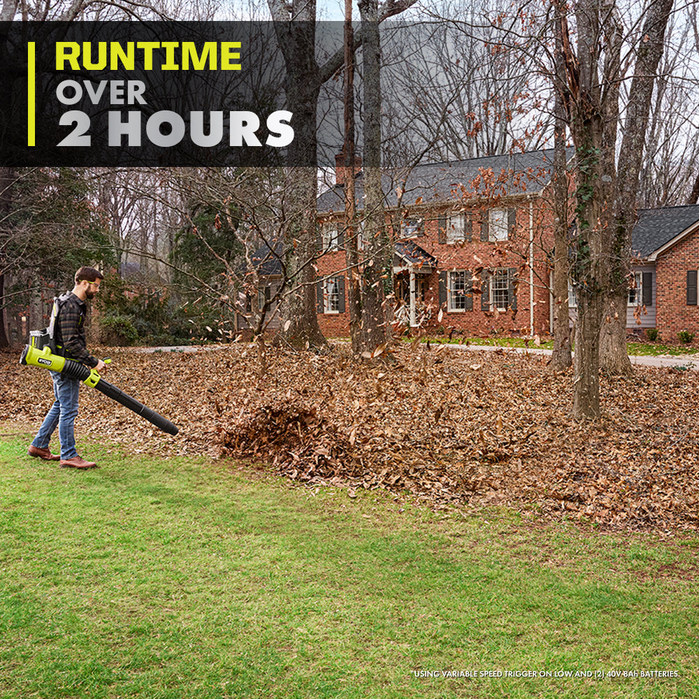 40V HP BRUSHLESS 850 CFM BACKPACK BLOWER KIT | RYOBI