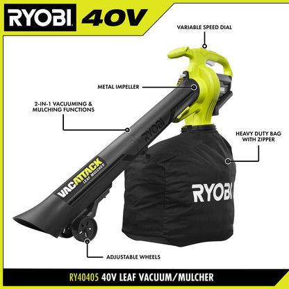 40V LEAF VACUUM/MULCHER | RYOBI