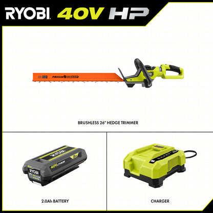 40V HP BRUSHLESS 26″ HEDGE TRIMMER KIT | RYOBI