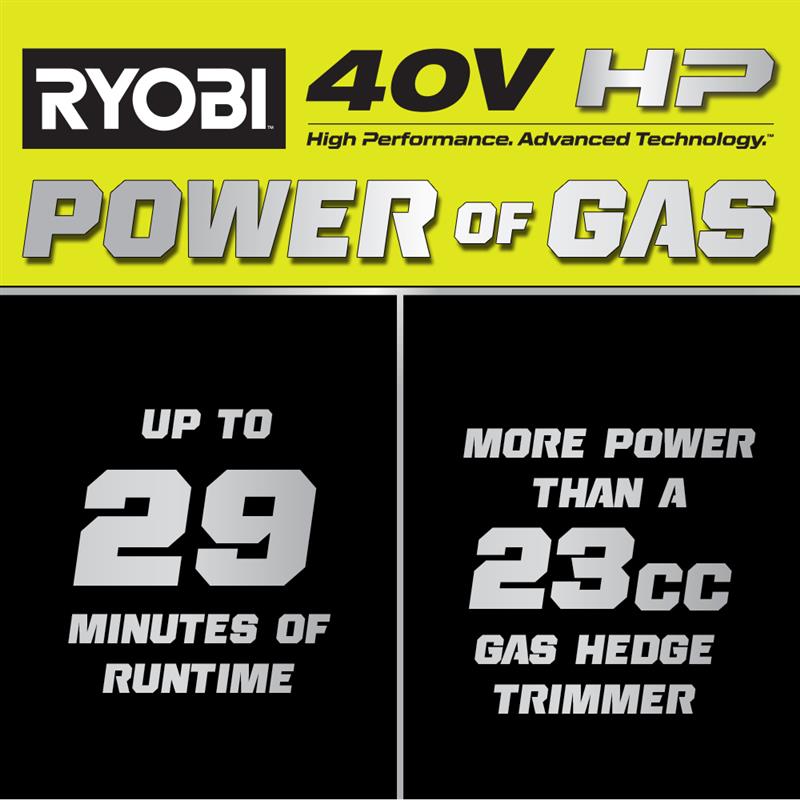 40V HP BRUSHLESS WHISPER SERIES 26″ HEDGE TRIMMER KIT | RYOBI