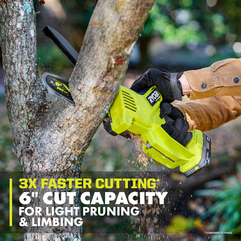 18V ONE+ HP COMPACT BRUSHLESS 8″ PRUNING CHAINSAW | RYOBI
