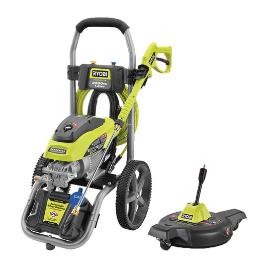 BRUSHLESS 2500 PSI ELECTRIC PRESSURE WASHER WITH FREE 12″ 2300 PSI SURFACE CLEANER | RYOBI