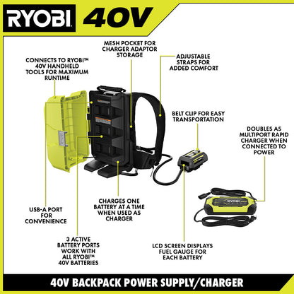 40V BACKPACK POWER SUPPLY/CHARGER | RYOBI