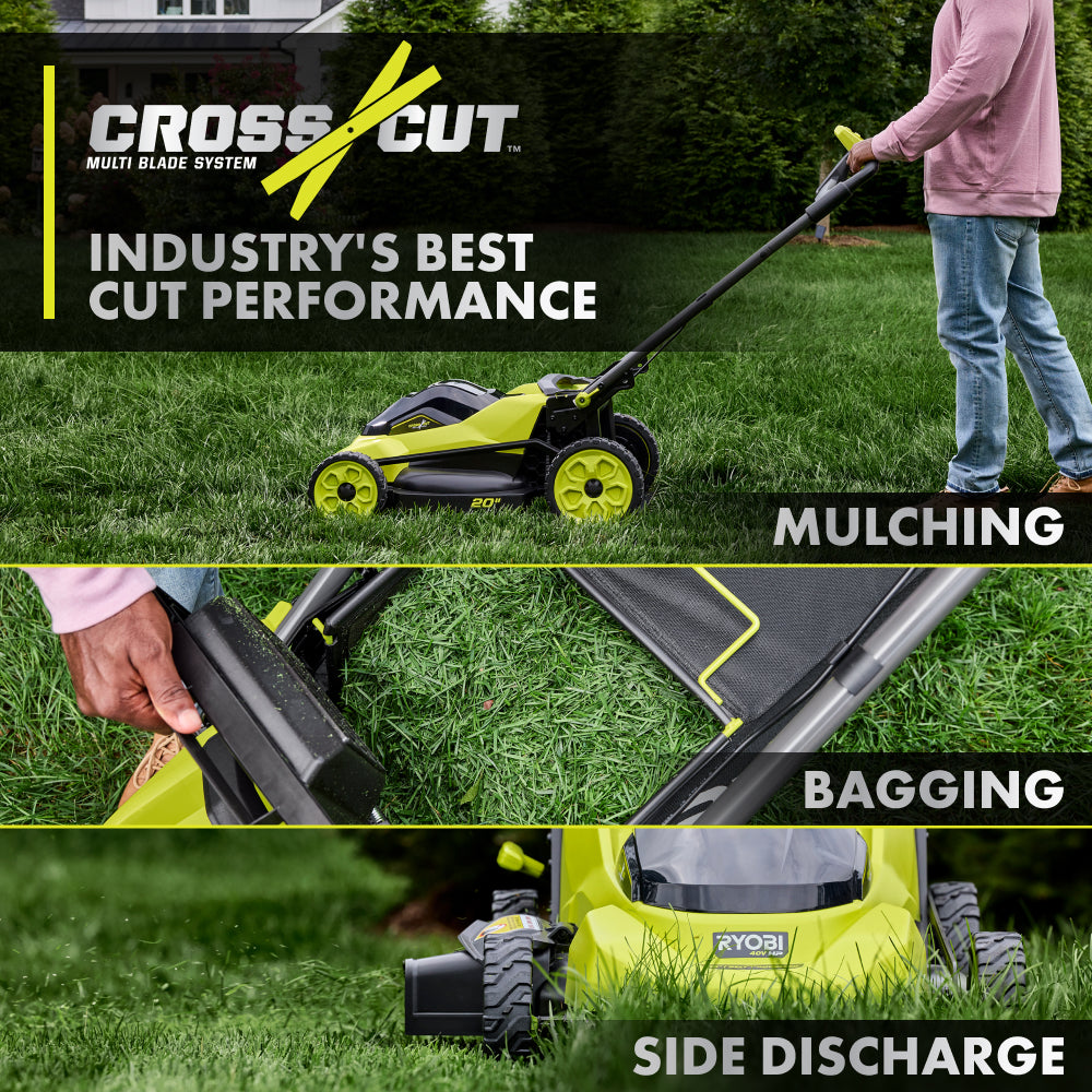40V HP BRUSHLESS 20″ SELF-PROPELLED MULTI-BLADE MOWER KIT | RYOBI