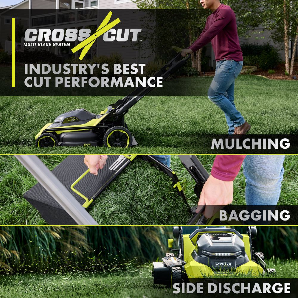 40V HP BRUSHLESS 21″ PUSH MULTI-BLADE MOWER KIT | RYOBI