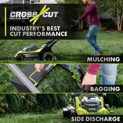 40V HP BRUSHLESS 21″ PUSH MULTI-BLADE MOWER KIT | RYOBI
