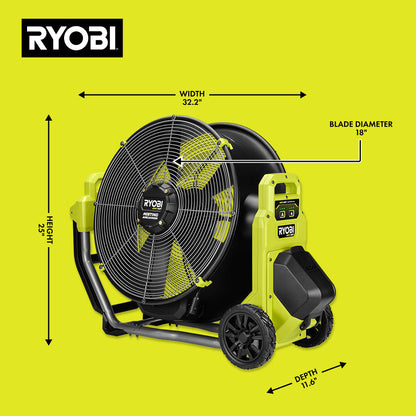 40V HP BRUSHLESS HYBRID 18″ MISTING AIR CANNON | RYOBI