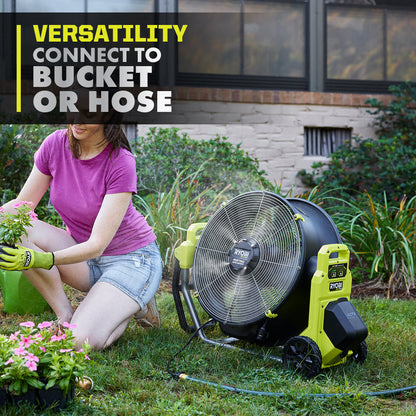 40V HP BRUSHLESS HYBRID 18″ MISTING AIR CANNON | RYOBI