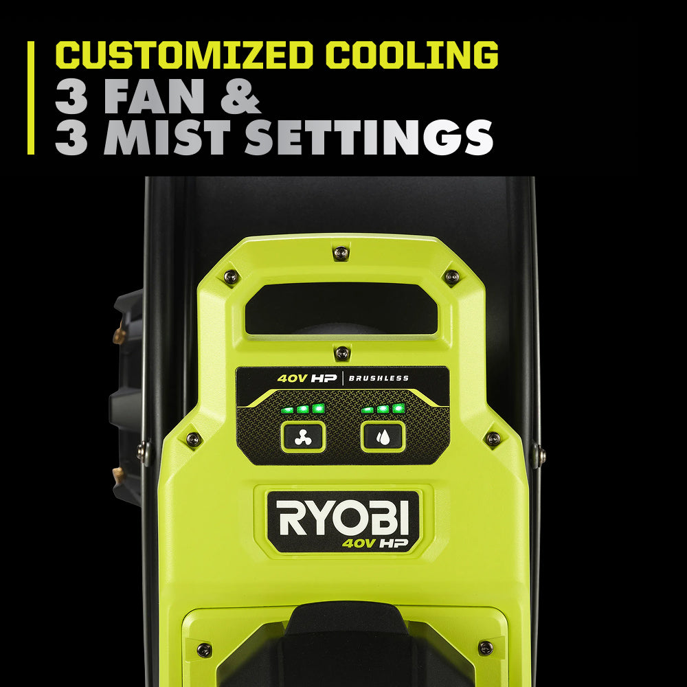 40V HP BRUSHLESS HYBRID 18″ MISTING AIR CANNON | RYOBI