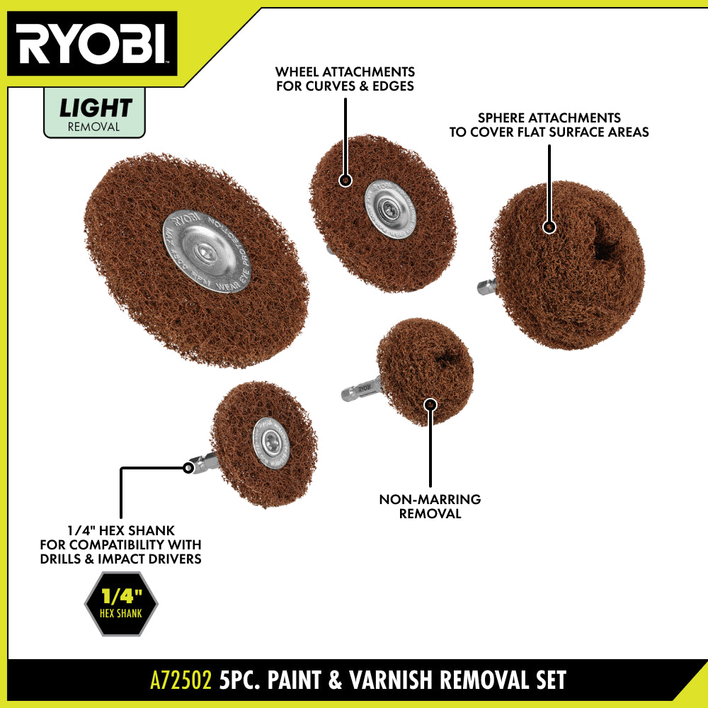 5 PC. PAINT & VARNISH REMOVAL SET | RYOBI
