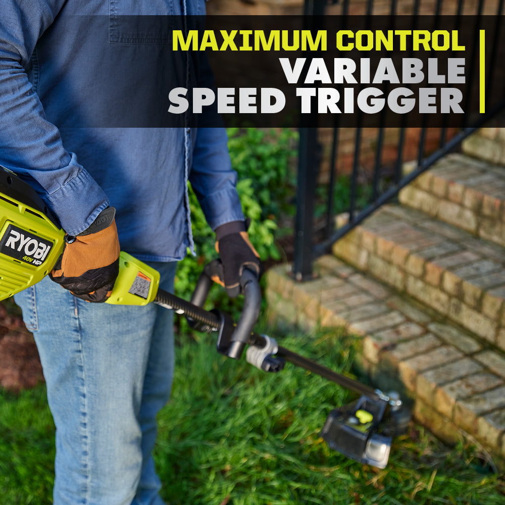 40V HP BRUSHLESS 16″ ATTACHMENT CAPABLE STRING TRIMMER KIT | RYOBI