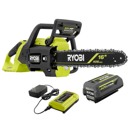 40V HP BRUSHLESS 16″ CHAINSAW KIT | RYOBI