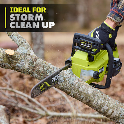 40V HP BRUSHLESS 16″ CHAINSAW KIT | RYOBI