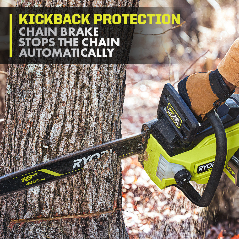 40V HP BRUSHLESS 18″ CHAINSAW KIT | RYOBI