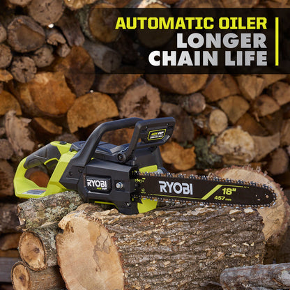 40V HP BRUSHLESS 18″ CHAINSAW KIT | RYOBI