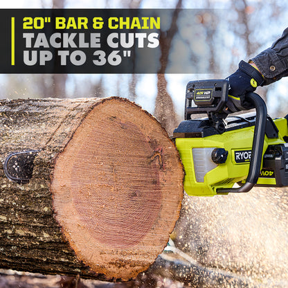 40V HP BRUSHLESS 20″ CHAINSAW KIT | RYOBI