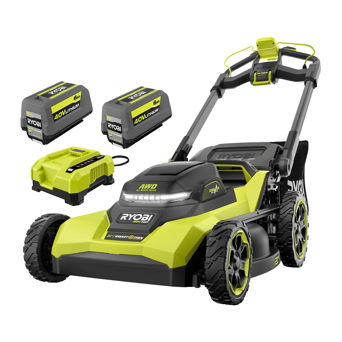 40V HP BRUSHLESS 21″ SELF-PROPELLED ALL-WHEEL DRIVE MULTI-BLADE MOWER KIT | RYOBI