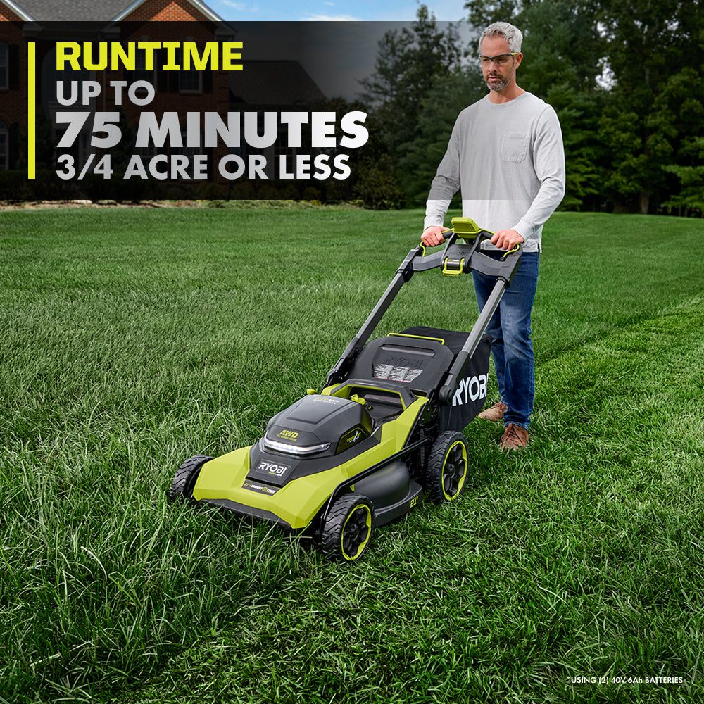 40V HP BRUSHLESS 21″ SELF-PROPELLED ALL-WHEEL DRIVE MULTI-BLADE MOWER KIT | RYOBI
