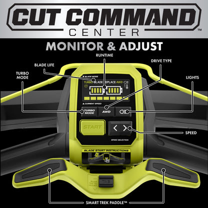 40V HP BRUSHLESS 21″ SELF-PROPELLED ALL-WHEEL DRIVE MULTI-BLADE MOWER KIT | RYOBI