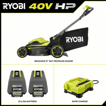 40V HP BRUSHLESS 21″ SELF-PROPELLED MOWER KIT | RYOBI
