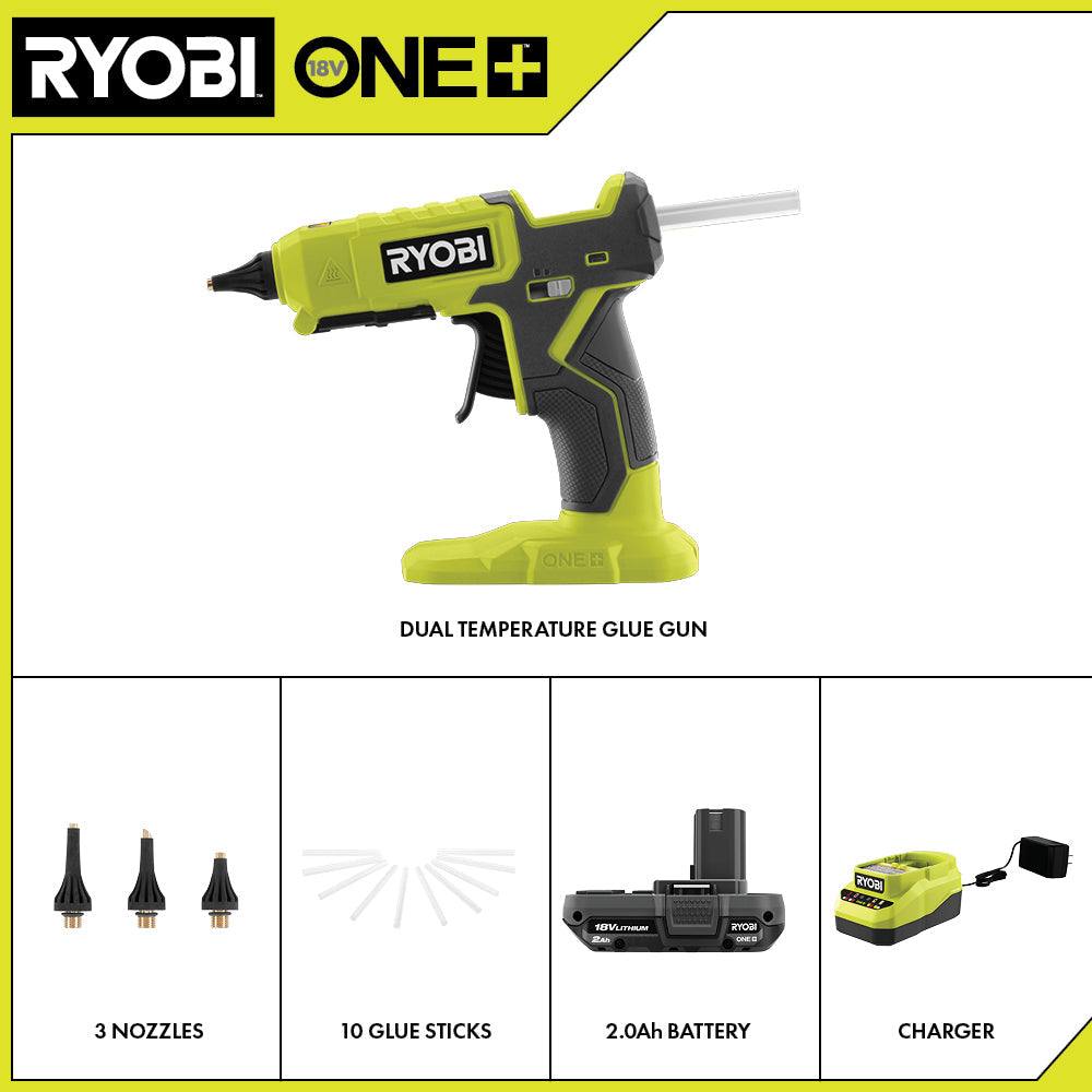 18V ONE+ DUAL TEMPERATURE GLUE GUN KIT | RYOBI