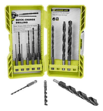 15 PC. BLACK OXIDE HEX SHANK DRILL BITS | RYOBI