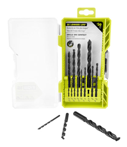 15 PC. ROUND SHANK BLACK OXIDE DRILL BIT SET | RYOBI