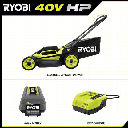 40V HP BRUSHLESS 20″ PUSH MOWER KIT | RYOBI