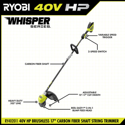 40V HP BRUSHLESS 17?? STRING TRIMMER | RYOBI