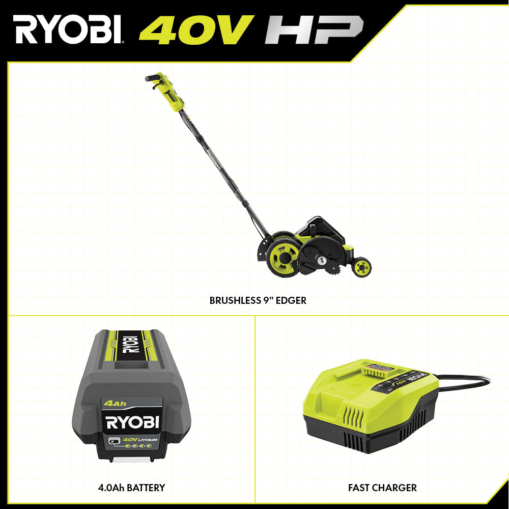 40V HP BRUSHLESS 9″ EDGER KIT | RYOBI