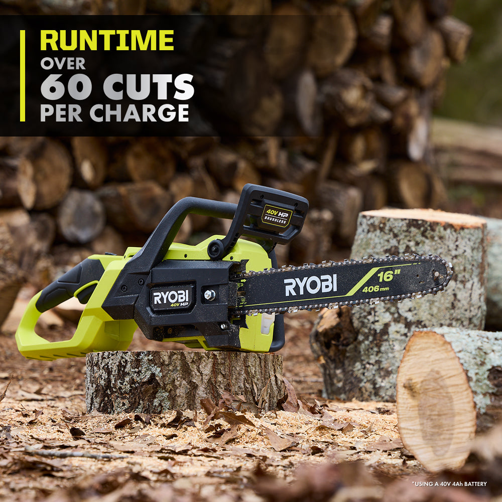 40V HP BRUSHLESS 16″ CHAINSAW | RYOBI