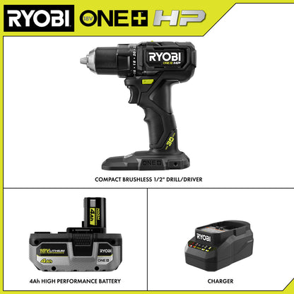 LIMITED EDITION 18V ONE+ HP COMPACT BRUSHLESS 1/2″ DRILL/DRIVER KIT | RYOBI