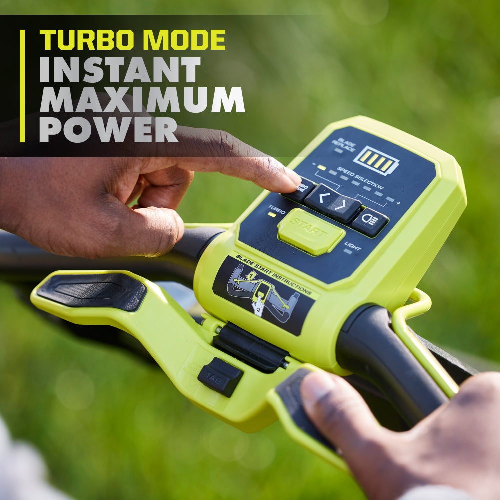 40V HP BRUSHLESS 21″ WALK BEHIND SELF-PROPELLED LAWN MOWER W/ (2) 6.0AH BATTERIES AND CHARGER | RYOBI