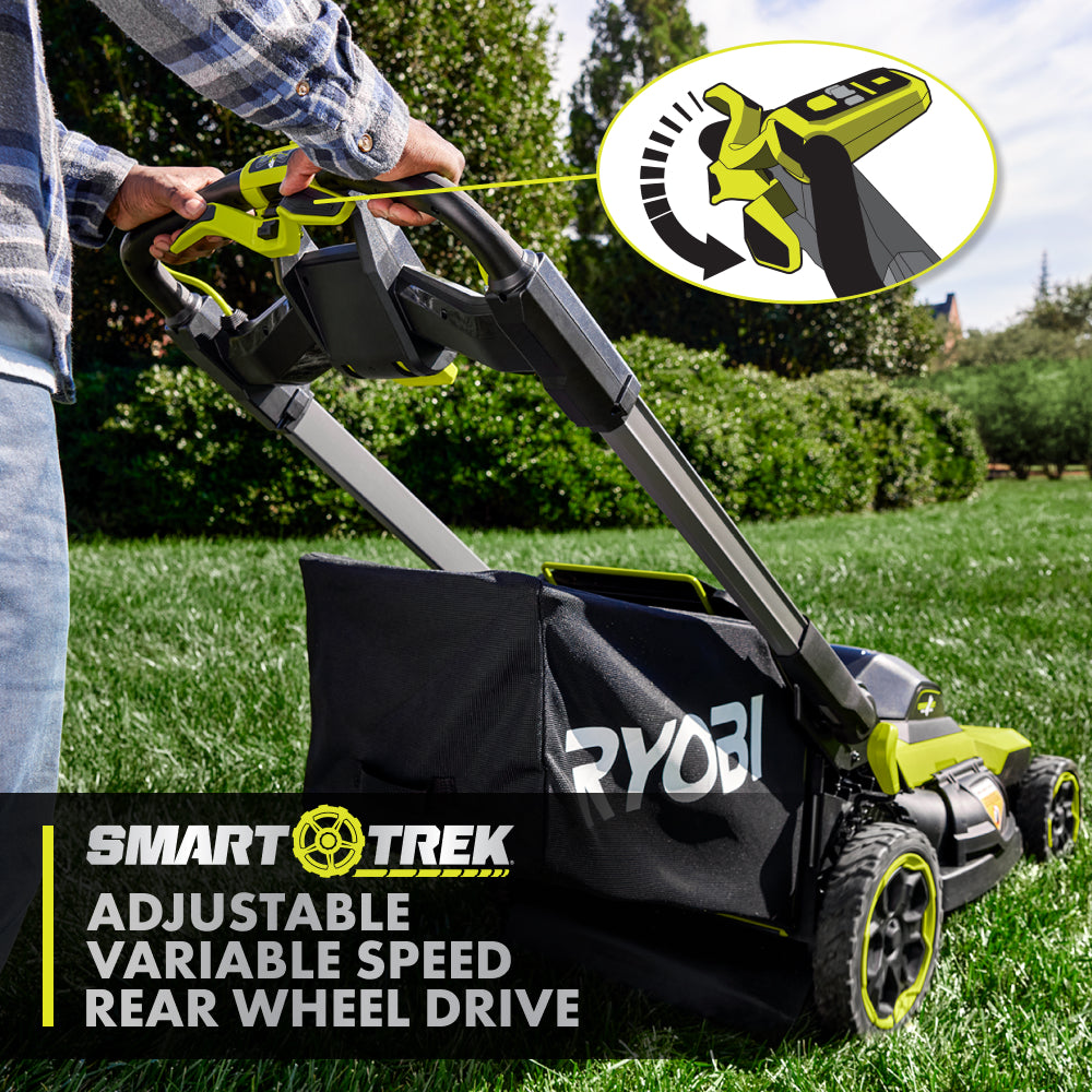 40V HP BRUSHLESS 21″ WALK BEHIND SELF-PROPELLED LAWN MOWER W/ (2) 6.0AH BATTERIES AND CHARGER | RYOBI