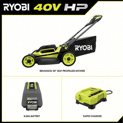 40V HP BRUSHLESS 20″ SELF-PROPELLED MULTI-BLADE MOWER KIT | RYOBI