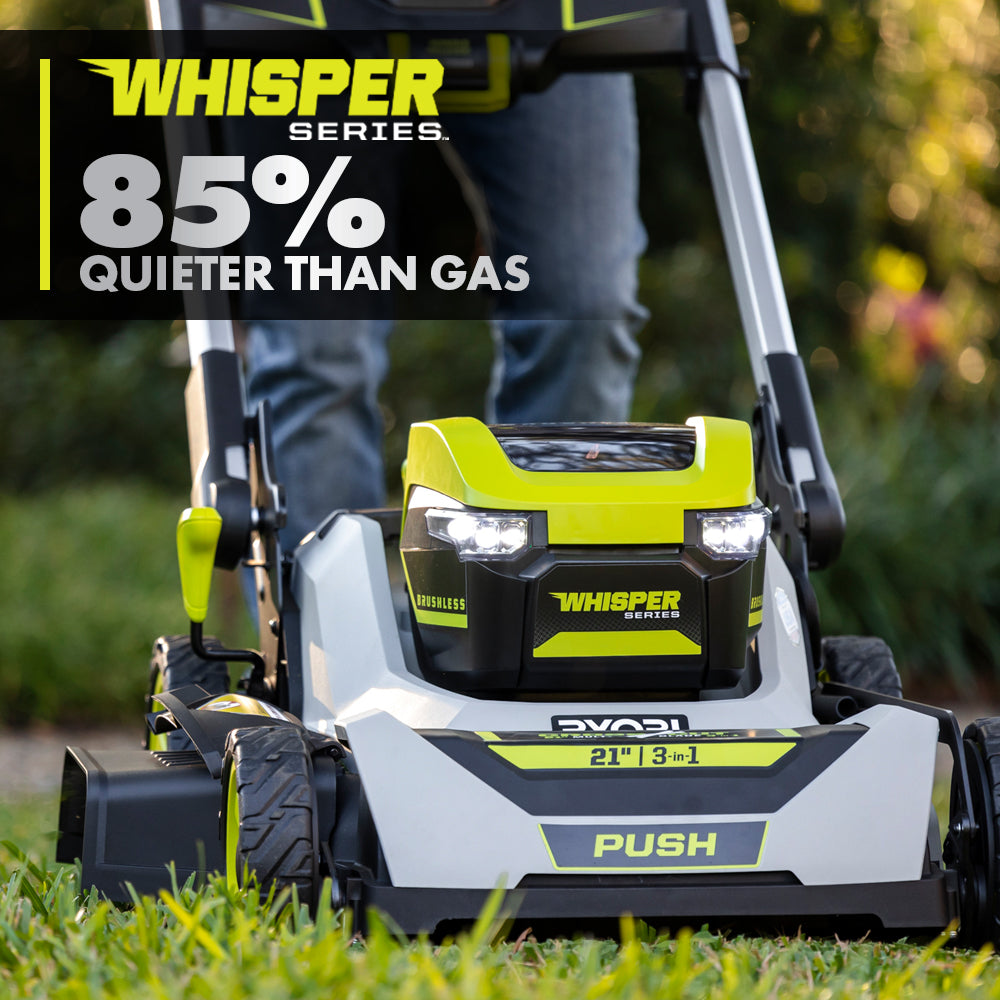 40V HP BRUSHLESS 21″ MULTI-BLADE PUSH MOWER KIT | RYOBI