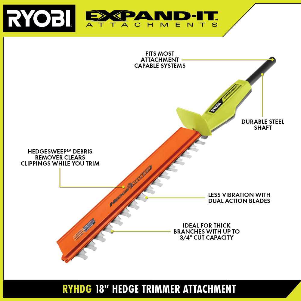 EXPAND-IT 18″ HEDGE TRIMMER ATTACHMENT | RYOBI