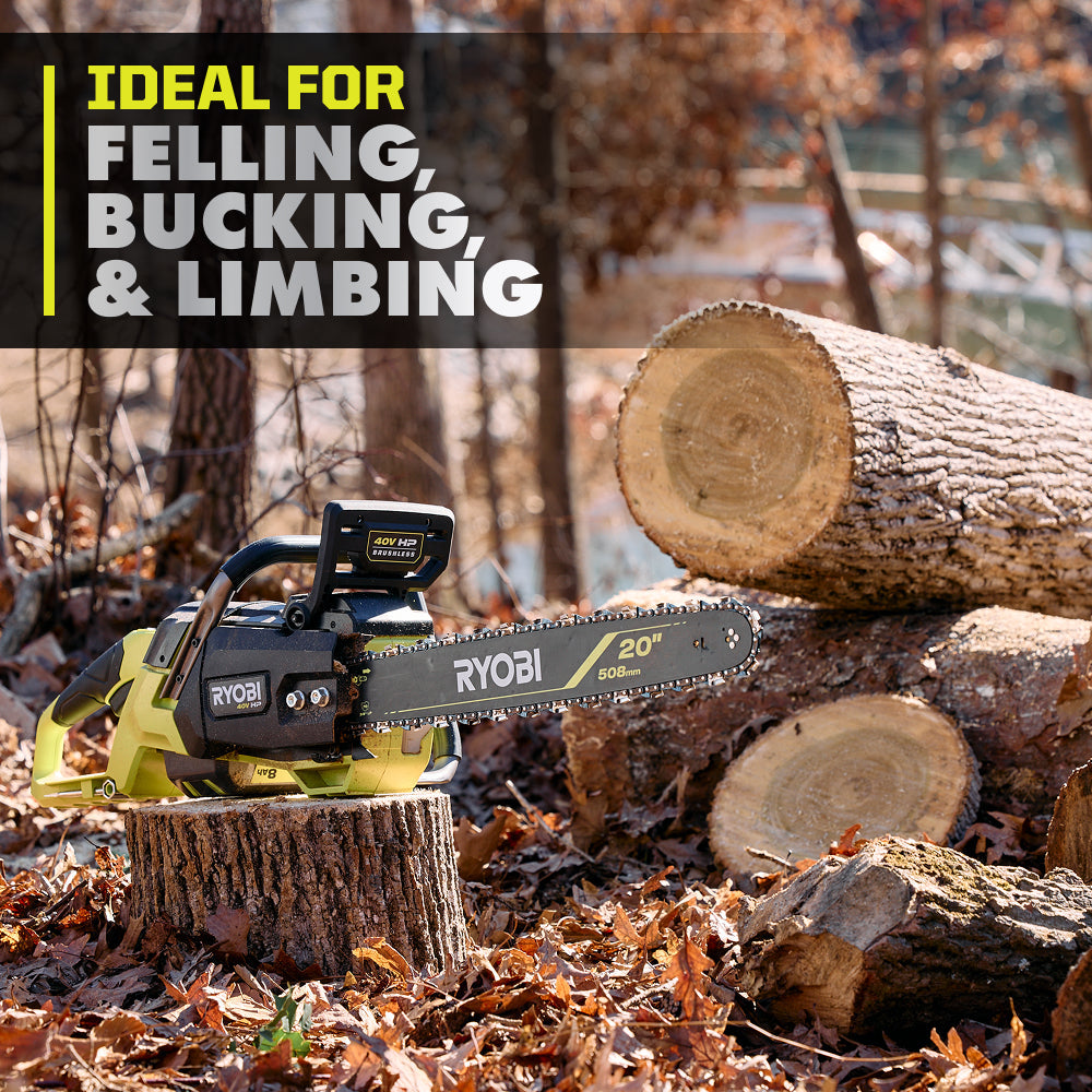 40V HP BRUSHLESS 20″ CHAINSAW | RYOBI
