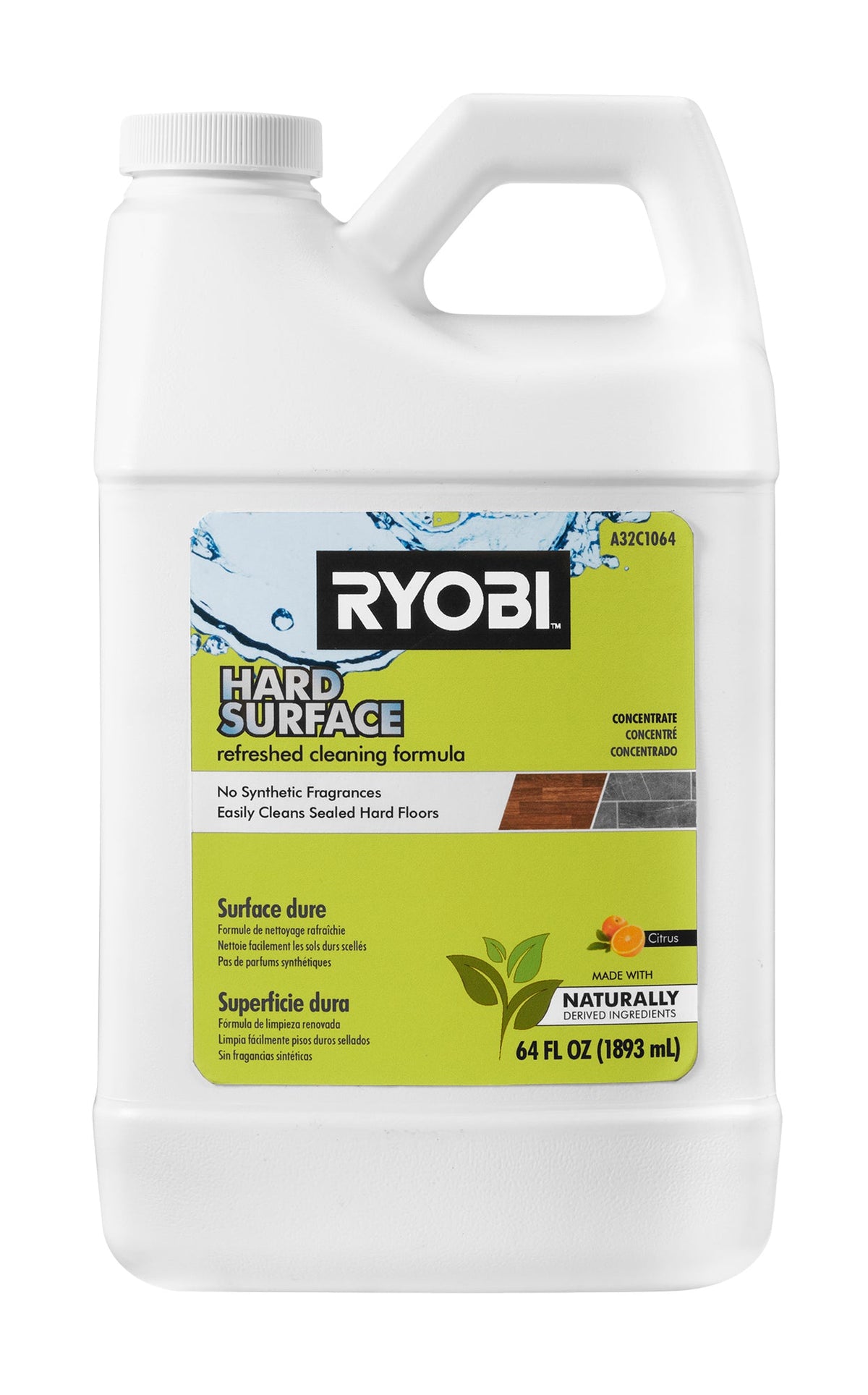 64 OZ. HARD SURFACE REFRESHED CONCENTRATED CLEANING FORMULA | RYOBI