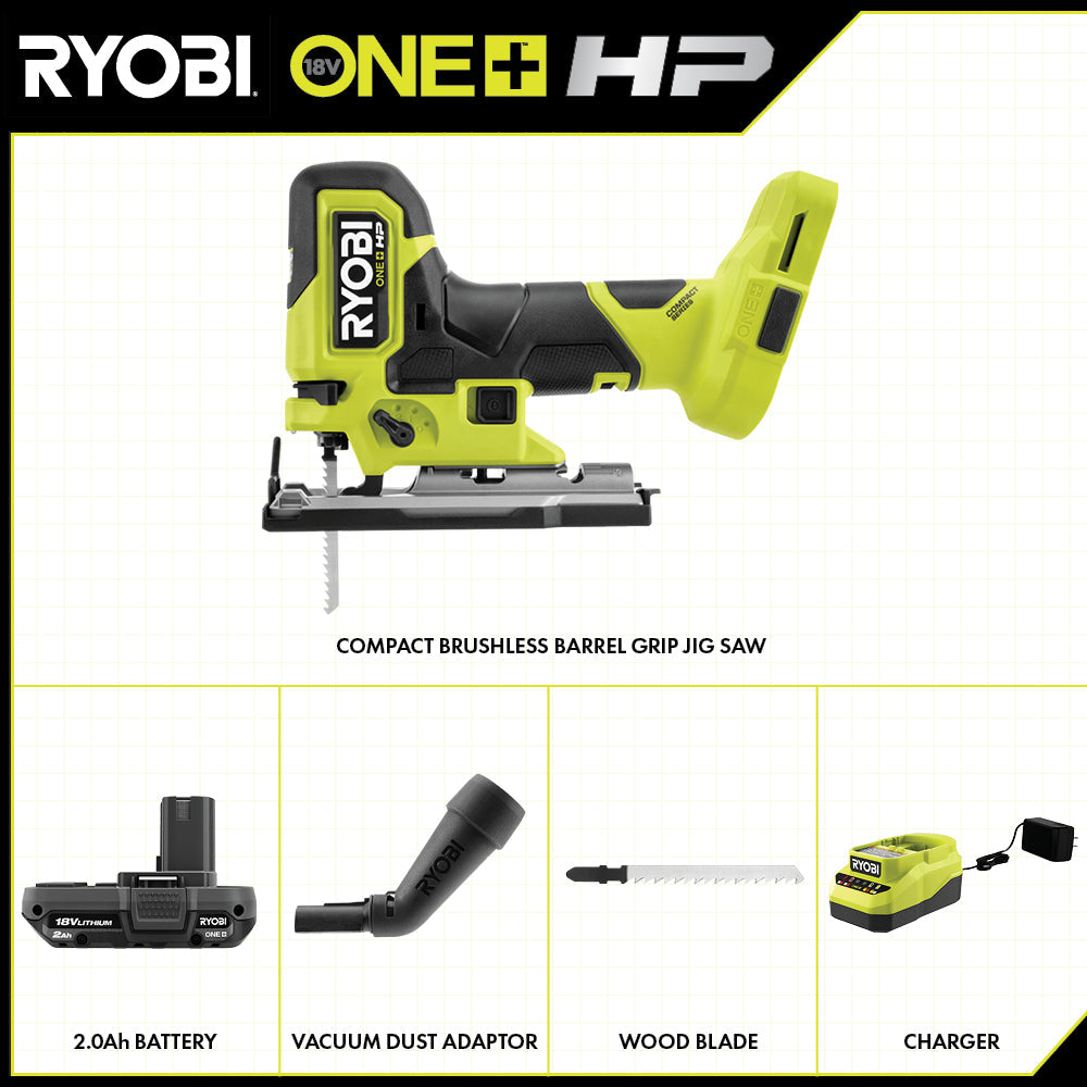 18V ONE+ HP COMPACT BRUSHLESS BARREL GRIP JIG SAW KIT | RYOBI