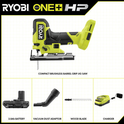 18V ONE+ HP COMPACT BRUSHLESS BARREL GRIP JIG SAW KIT | RYOBI