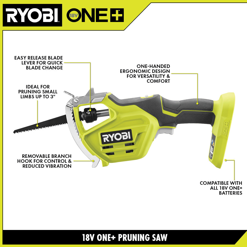 18V ONE+ ONE-HANDED PRUNING RECIPROCATING SAW KIT | RYOBI