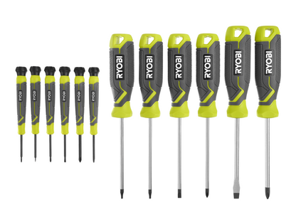 SCREWDRIVER SET (12-PIECE) WITH CUSHION GRIP HANDLES | RYOBI
