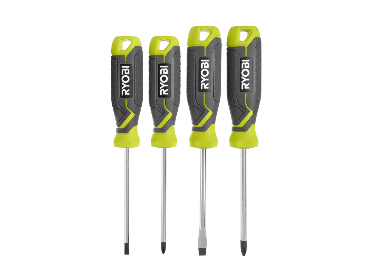 SCREWDRIVER SET (4-PIECE) WITH CUSHION GRIP HANDLES | RYOBI