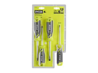 SCREWDRIVER SET (4-PIECE) WITH CUSHION GRIP HANDLES | RYOBI