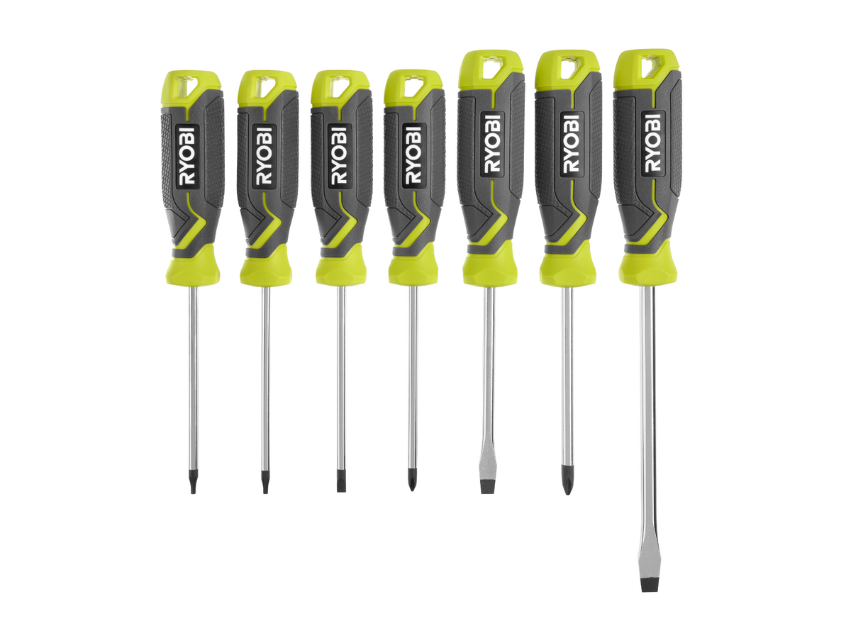 SCREWDRIVER SET (7-PIECE) WITH CUSHION GRIP HANDLES | RYOBI