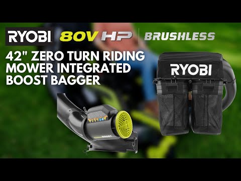 42″ 2-BIN SOFT TOP BAGGER WITH BAGGER BOOST | RYOBI