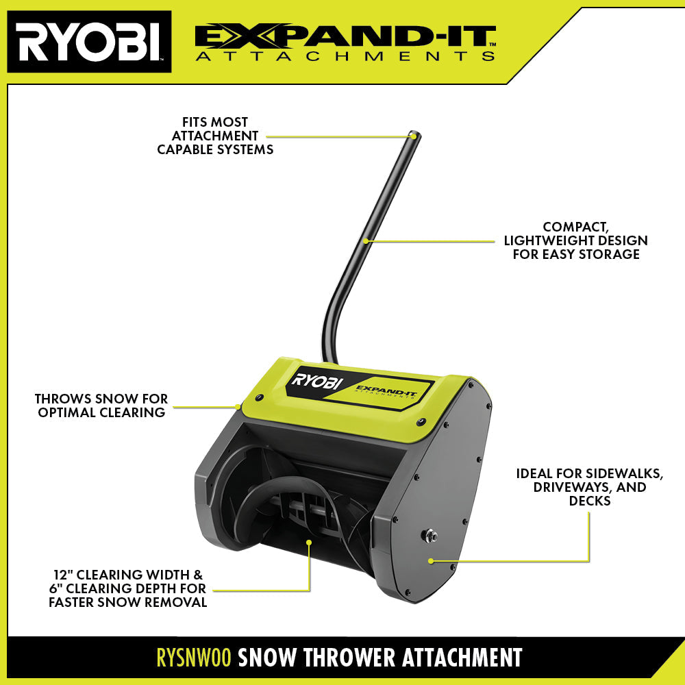 EXPAND-IT? SNOW THROWER ATTACHMENT | RYOBI