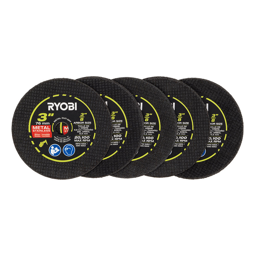 3″ ALUMINUM OXIDE CUT-OFF WHEEL SET (5-PIECE) | RYOBI
