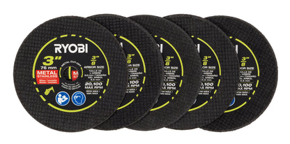 3″ ALUMINUM OXIDE CUT-OFF WHEEL SET (5-PIECE) | RYOBI